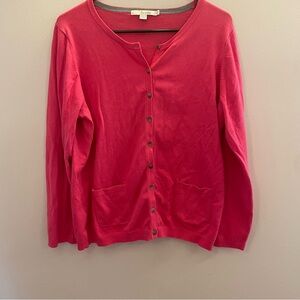 Boden Bubblegum Pink Crew Neck Long Sleeve Cardigan 16